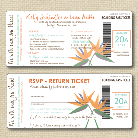 Boarding Pass Invite and RSVP