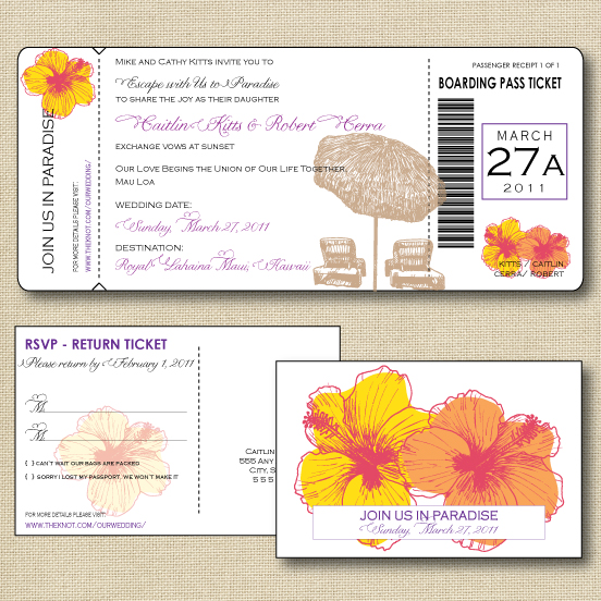Boarding Pass and RSVP Postcard